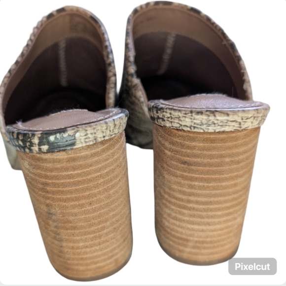 STEVEN by Steve Madden NEVA Snake Print Pointed Toe Block Heel Mules Size 6 - Picture 4 of 10